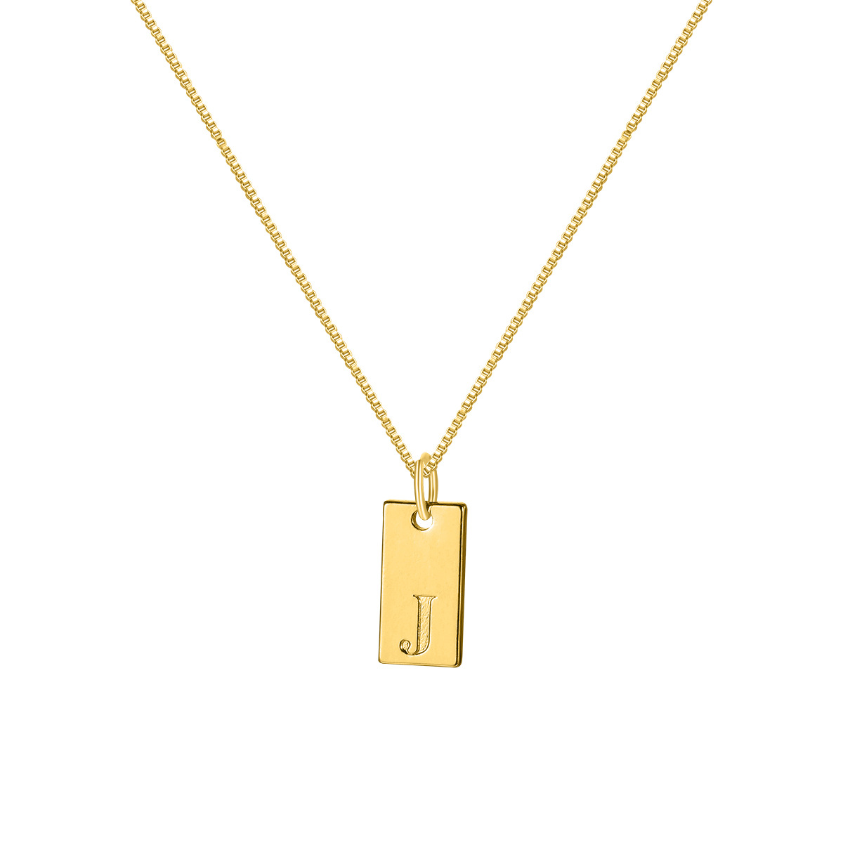 Refined Tag Initial Necklace