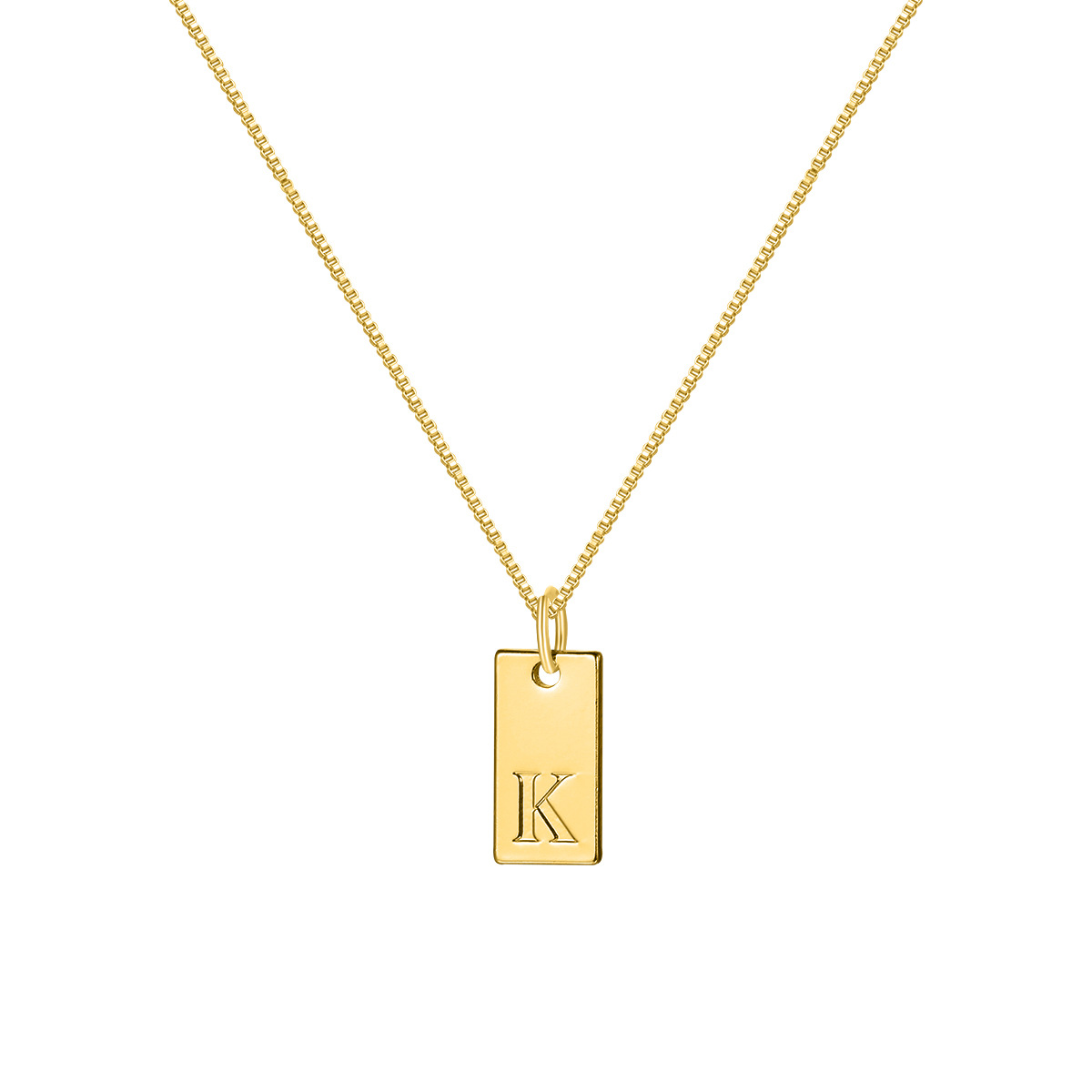 Refined Tag Initial Necklace