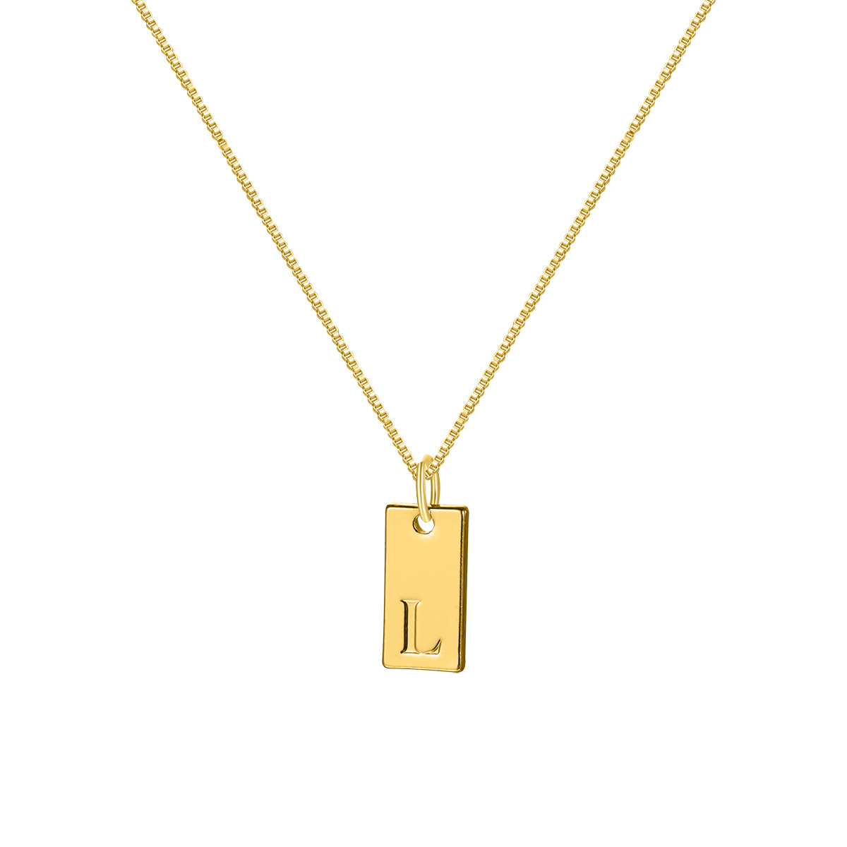 Refined Tag Initial Necklace