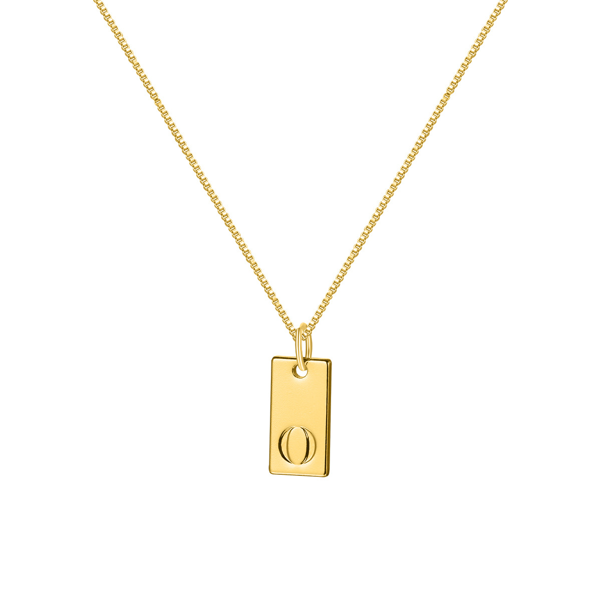 Refined Tag Initial Necklace