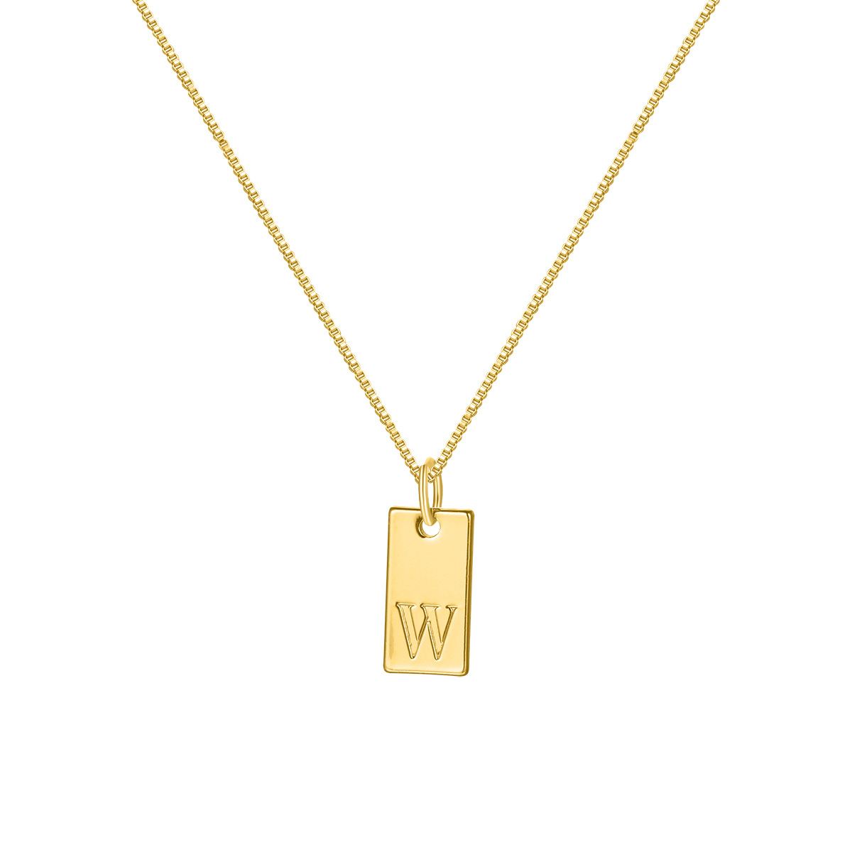 Refined Tag Initial Necklace