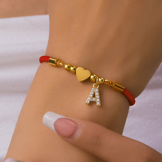 Lira Heart Initial Bracelet